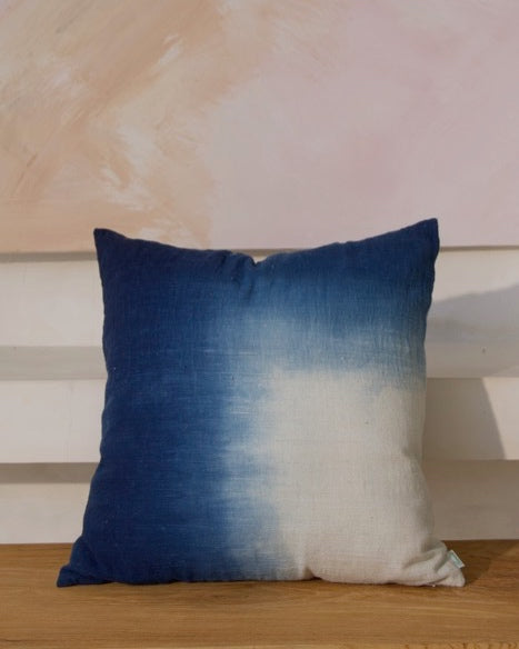 Biru Indigo Blue Tiedye Natural Dye Cushion Cover, 50x50cm