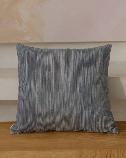 Biru Indigo Blue Stripe Natural Dye Cushion Cover, 50x50cm