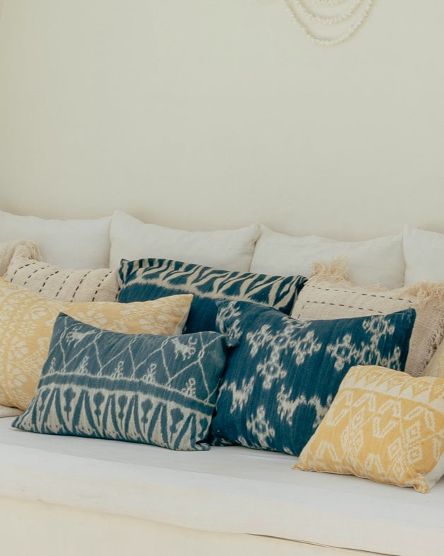 IKAT Indigo Laut Cushion Cover - 37x63cm