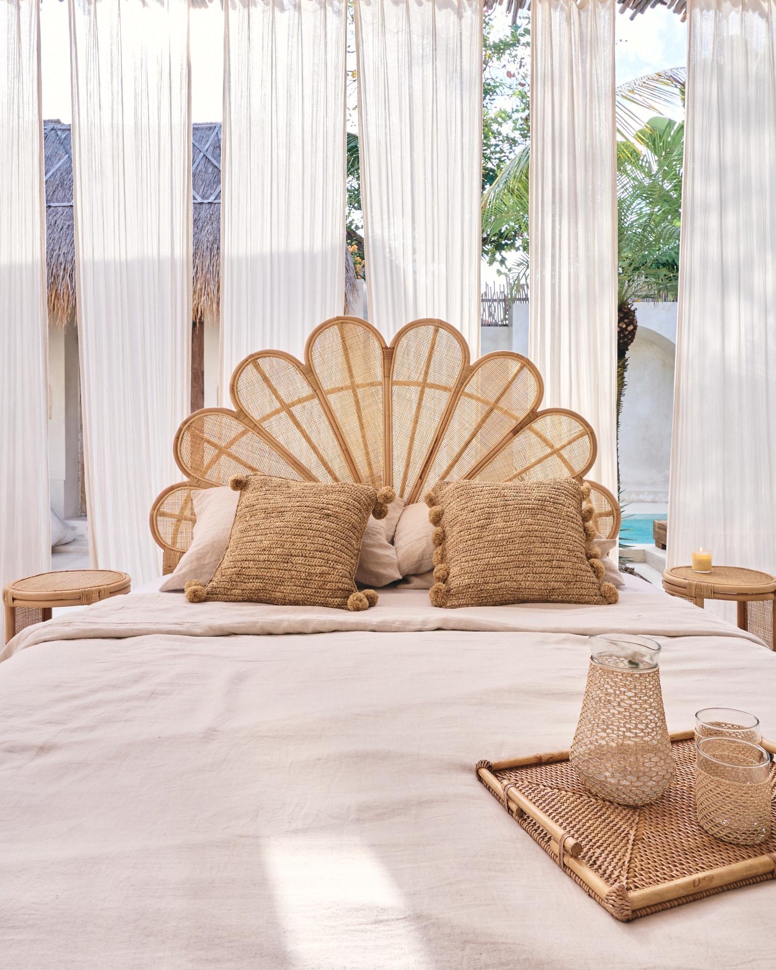 Gili Rattan Flower Bedhead