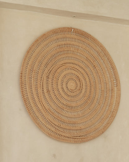 Woven Spiral Rattan Wall Hangs, Small Medium Large