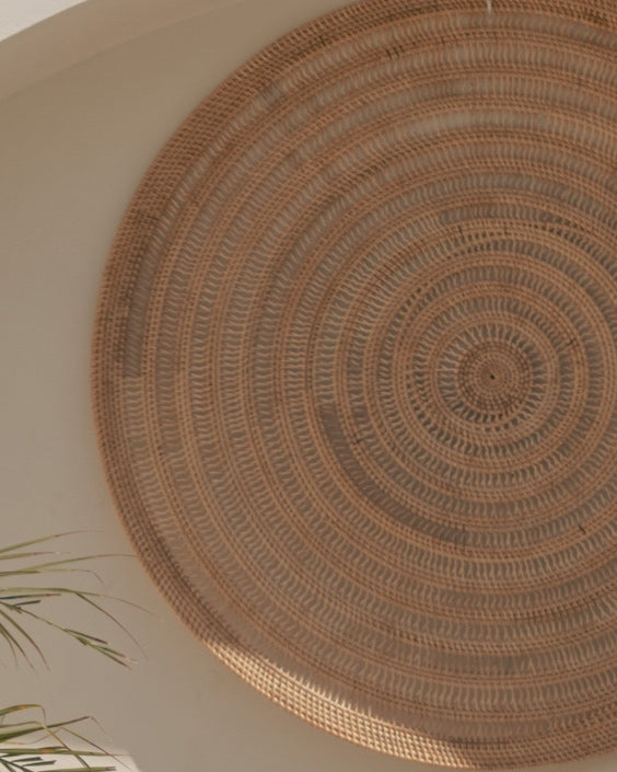 Woven Spiral Rattan Wall Hangs, Small Medium Large