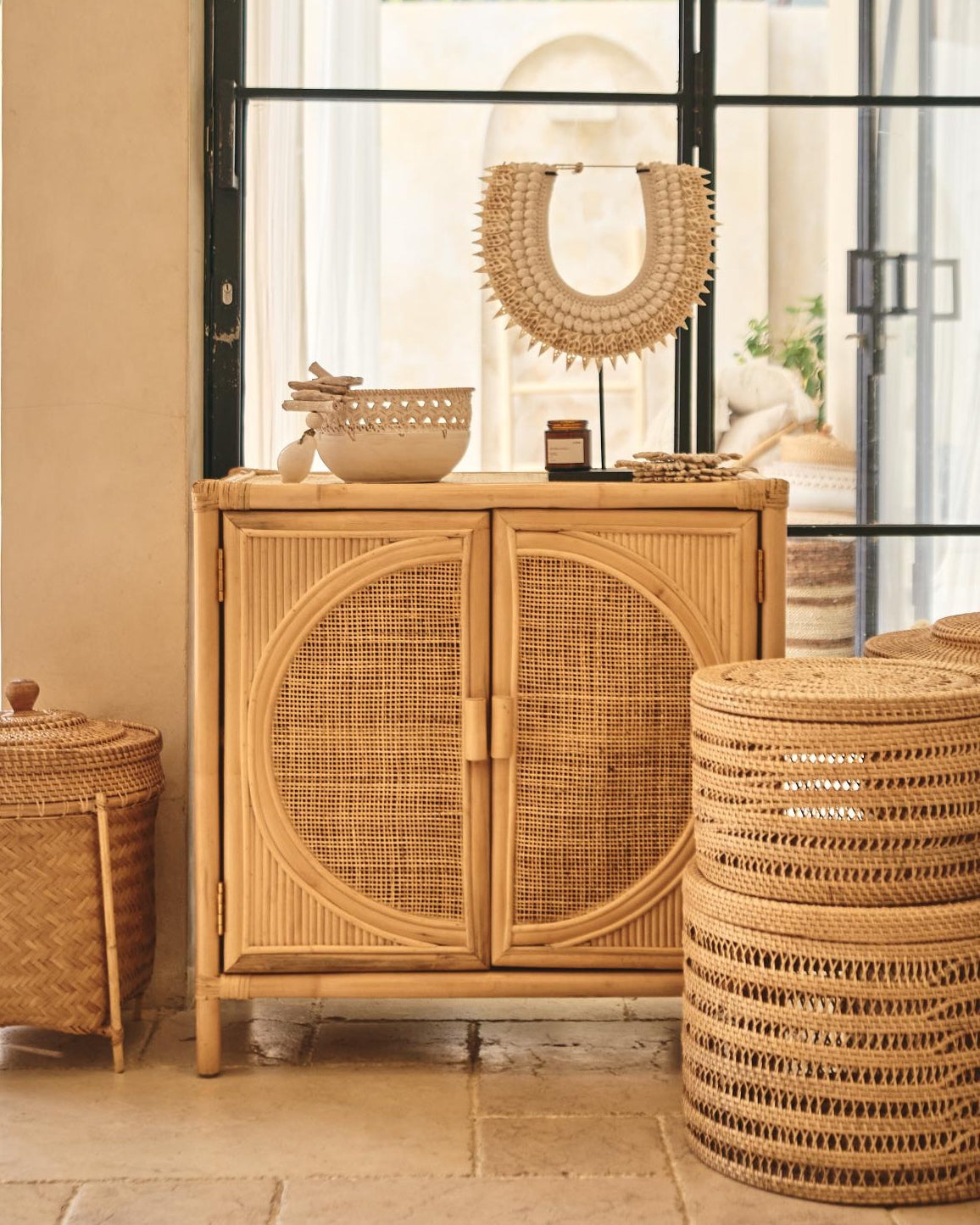 Busur Rattan Single Sunshine Console Cupboard