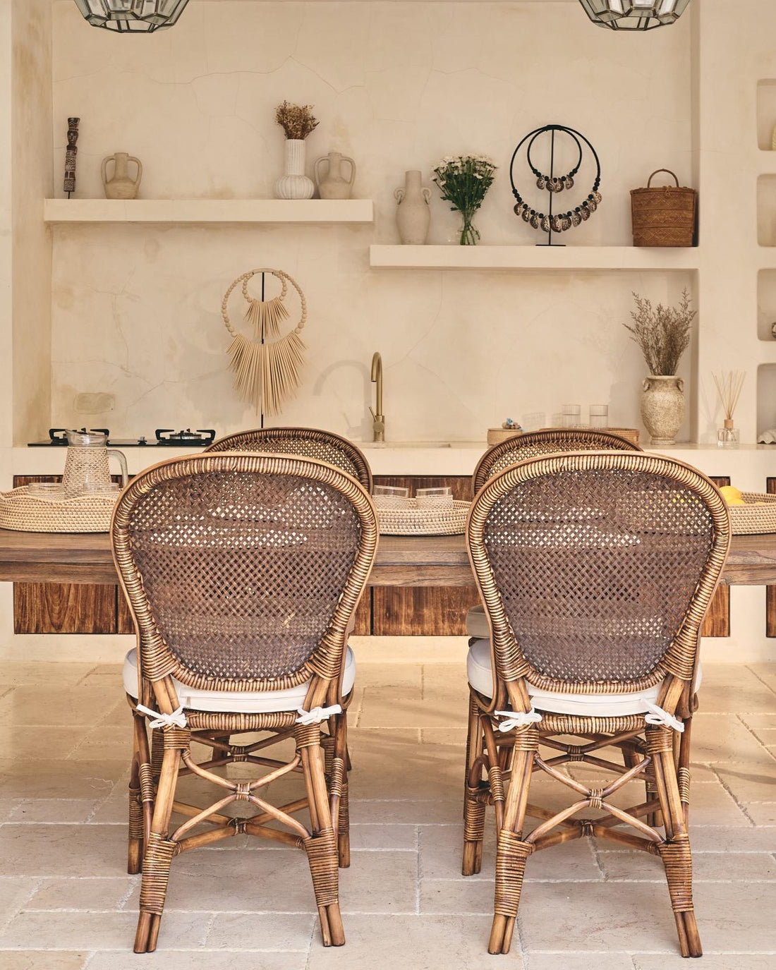 Sumatra Rattan Dining Chairs with seat cushion