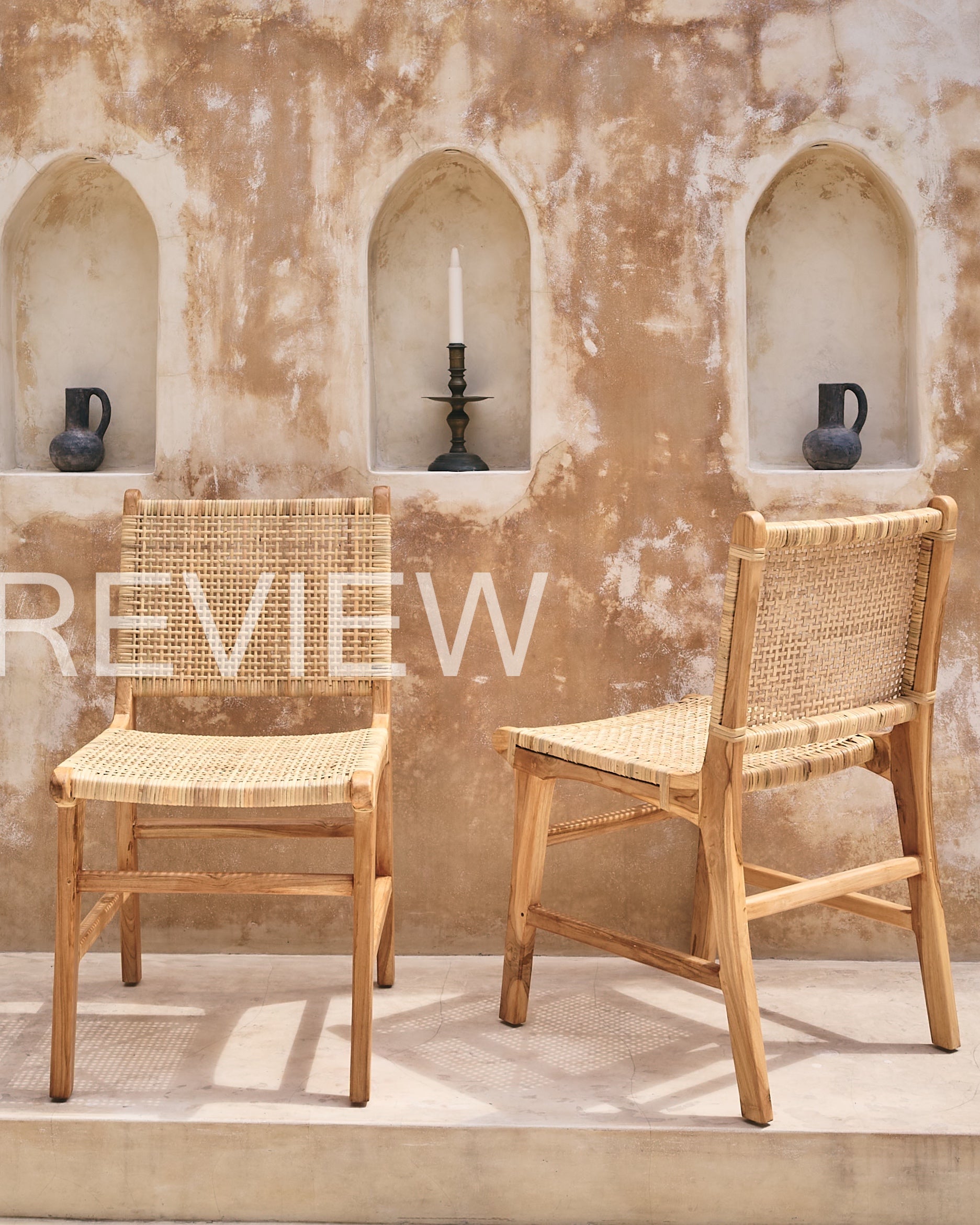 Sumbawa Teak and Rattan Dining Chairs