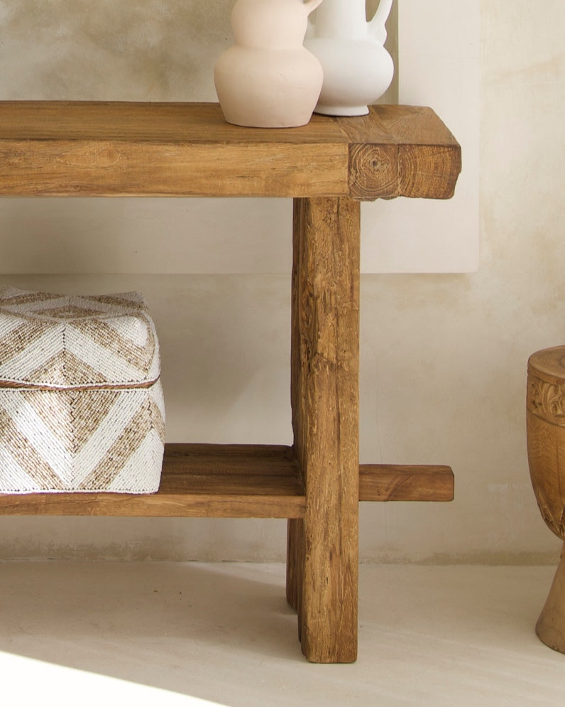 Teak Rustic Side Board Console Table