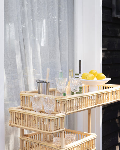 Seseh Rattan Bar Cart Console Trolley