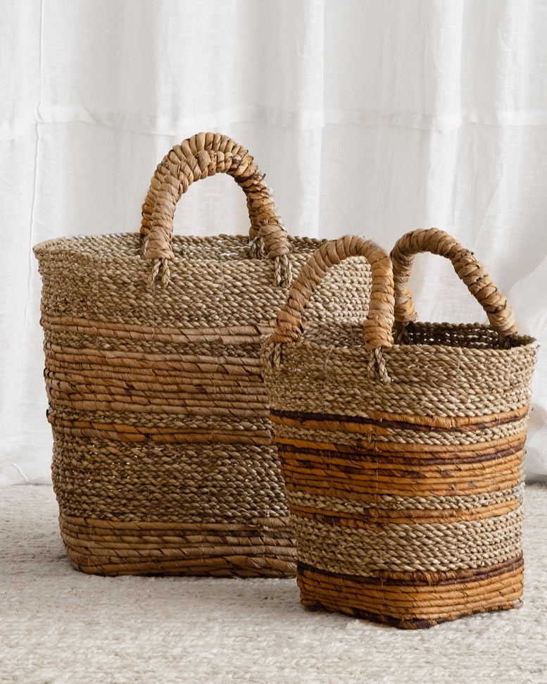 Natural Multi-texture Seagrass Baskets - Small, Medium, Large