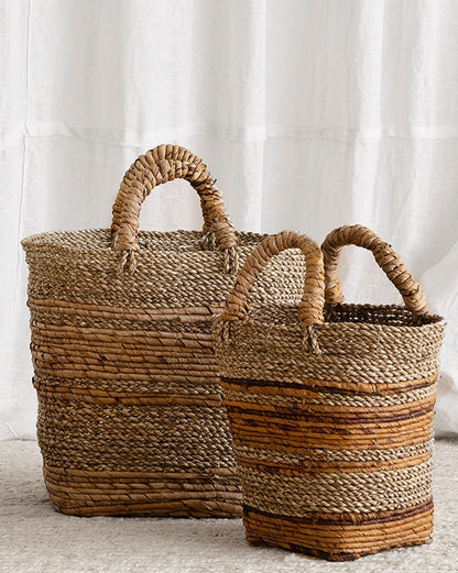 Natural Multi-texture Seagrass Baskets - Small, Medium, Large