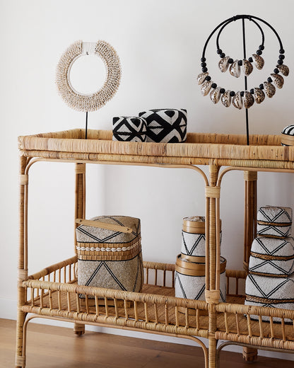 Mentawi Long Woven Rattan Console