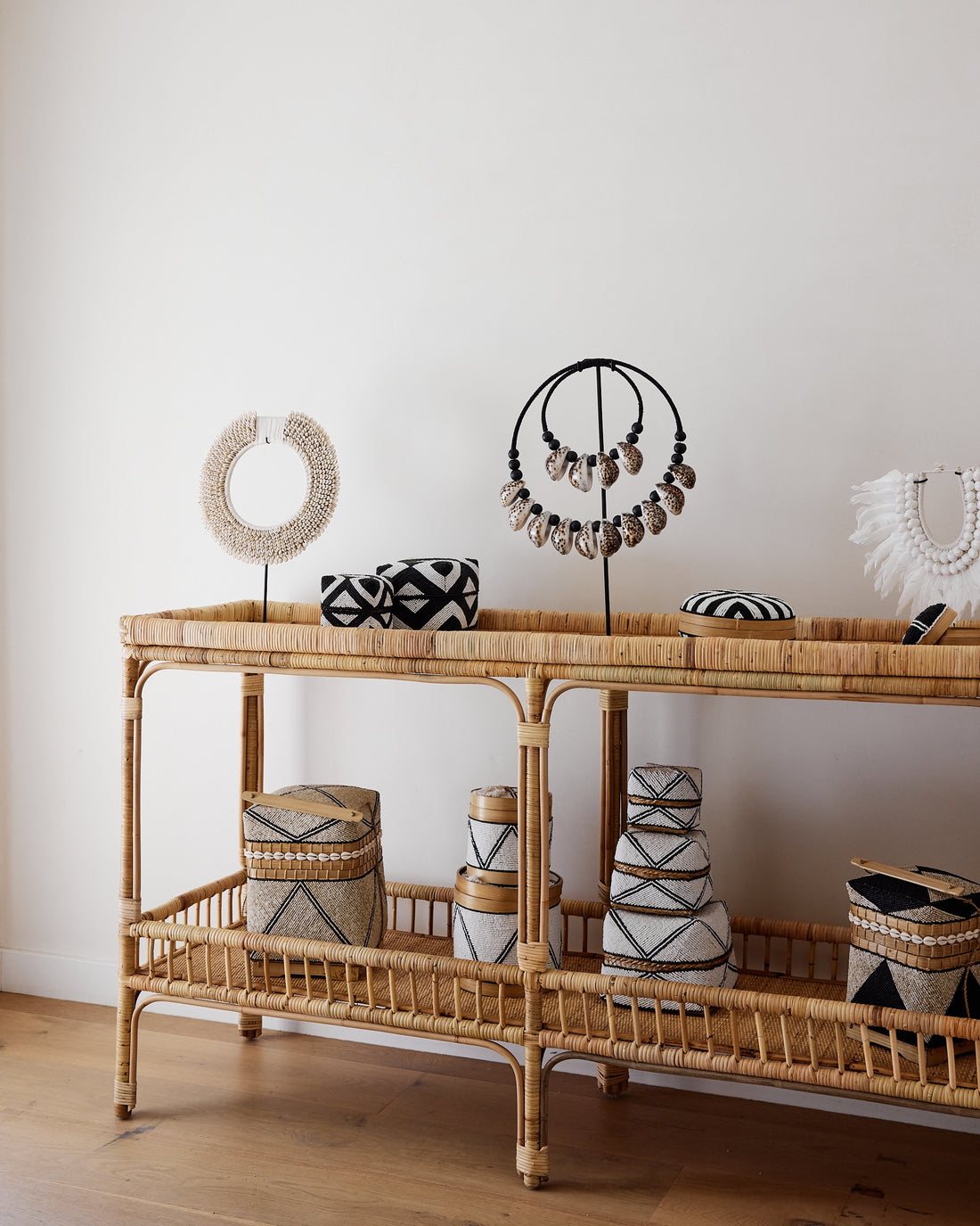 Mentawi Long Woven Rattan Console