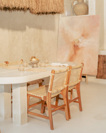 Sumbawa Teak and Rattan Dining Chairs