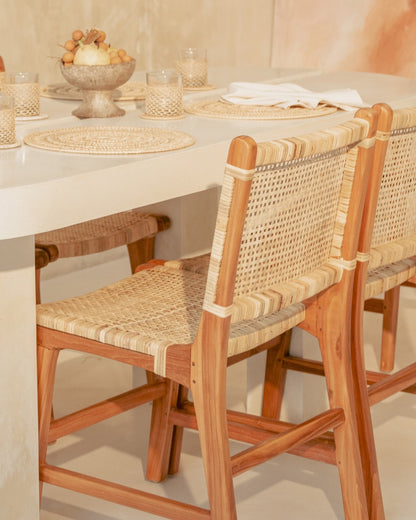 Sumbawa Teak and Rattan Dining Chairs