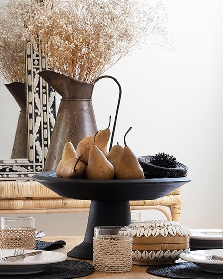 Handmade Black Beaded Round Placemats