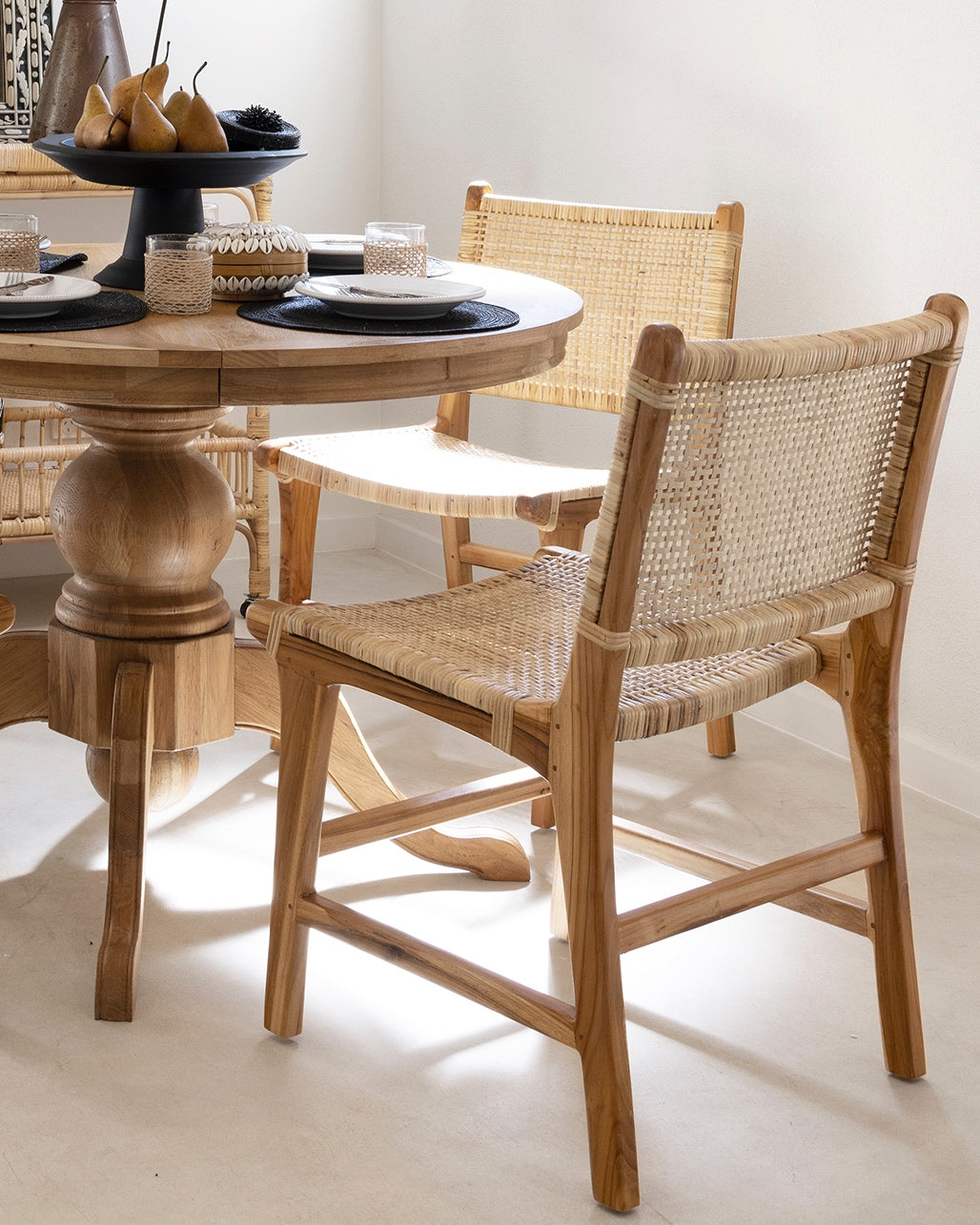 Sumbawa Teak and Rattan Dining Chairs