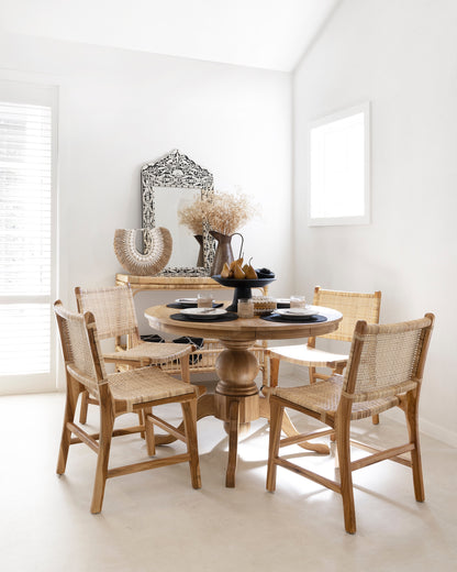 Sumbawa Teak and Rattan Dining Chairs