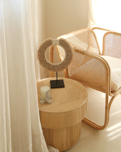 Indah Round Woven Rattan Side Table