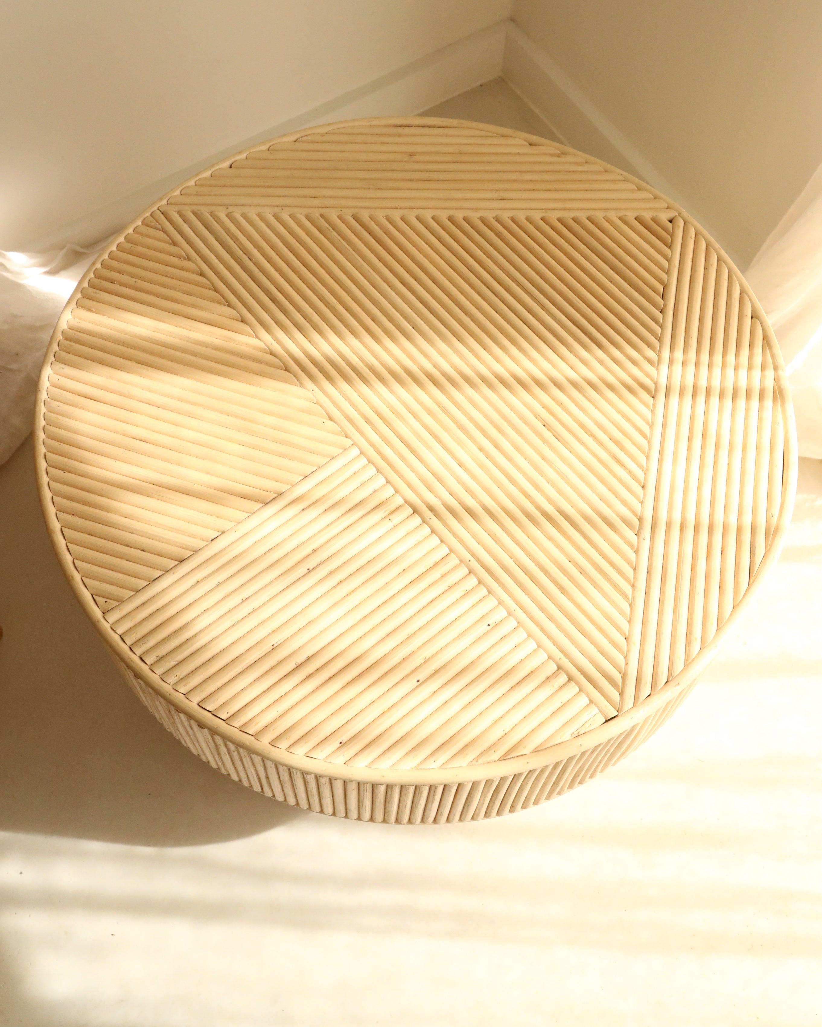 Indah Round Woven Rattan Side Table