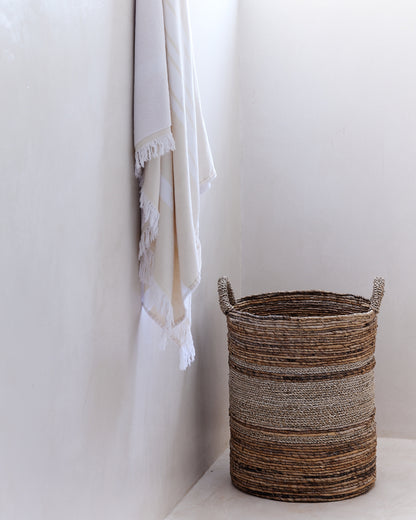 Archipelago Striped Seagrass Baskets - Natural textured stripes