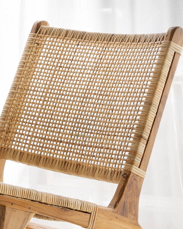 Sumba Teak Rattan Low Relax Lounge Chair