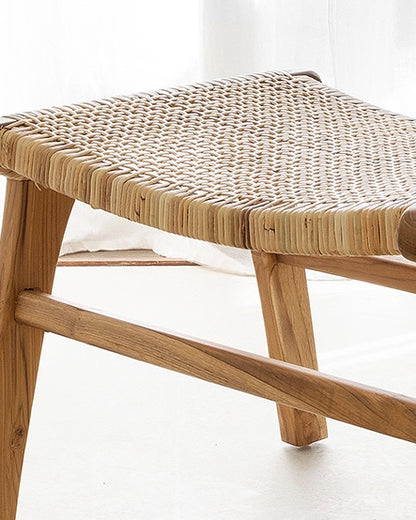 Sumba Teak Rattan Foot Stool