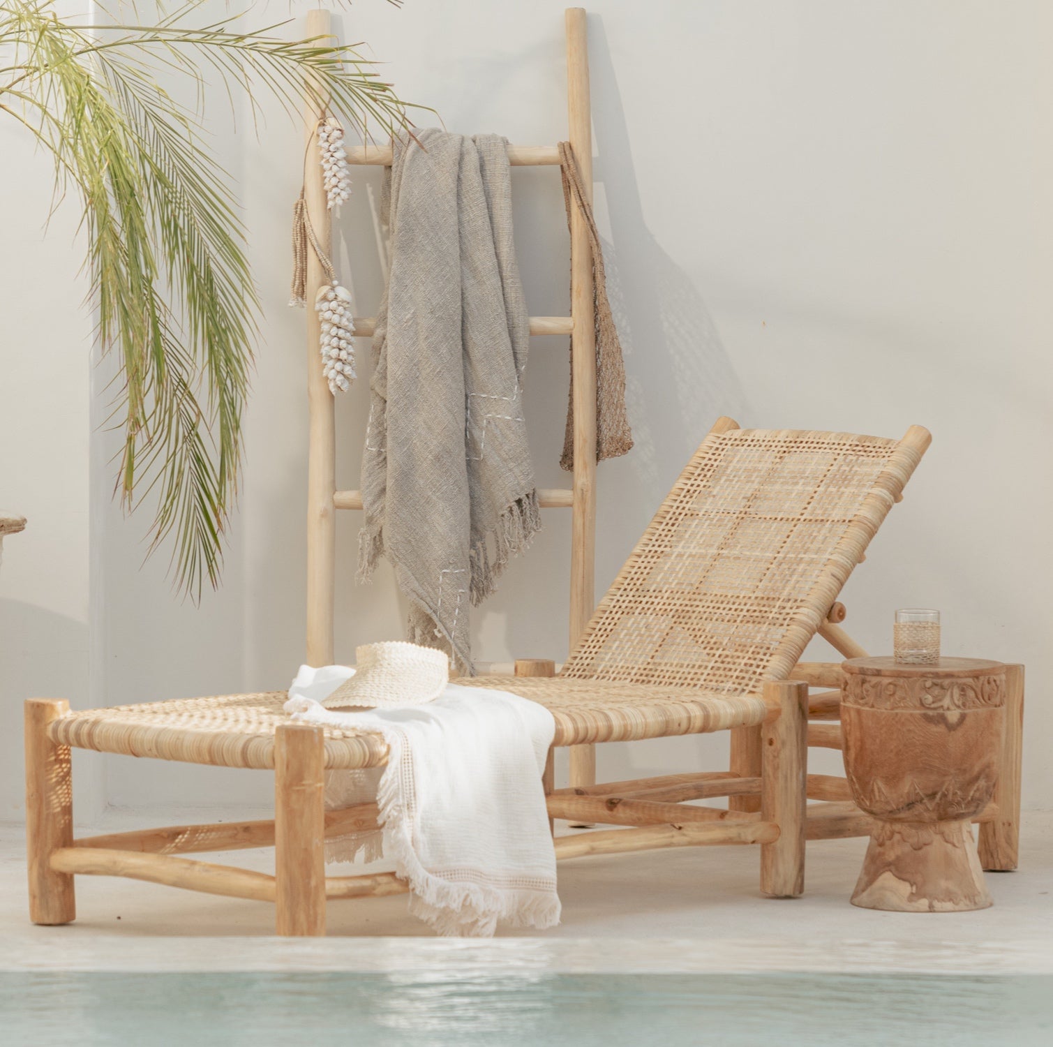 Matahari Teak Rattan Sun Lounger