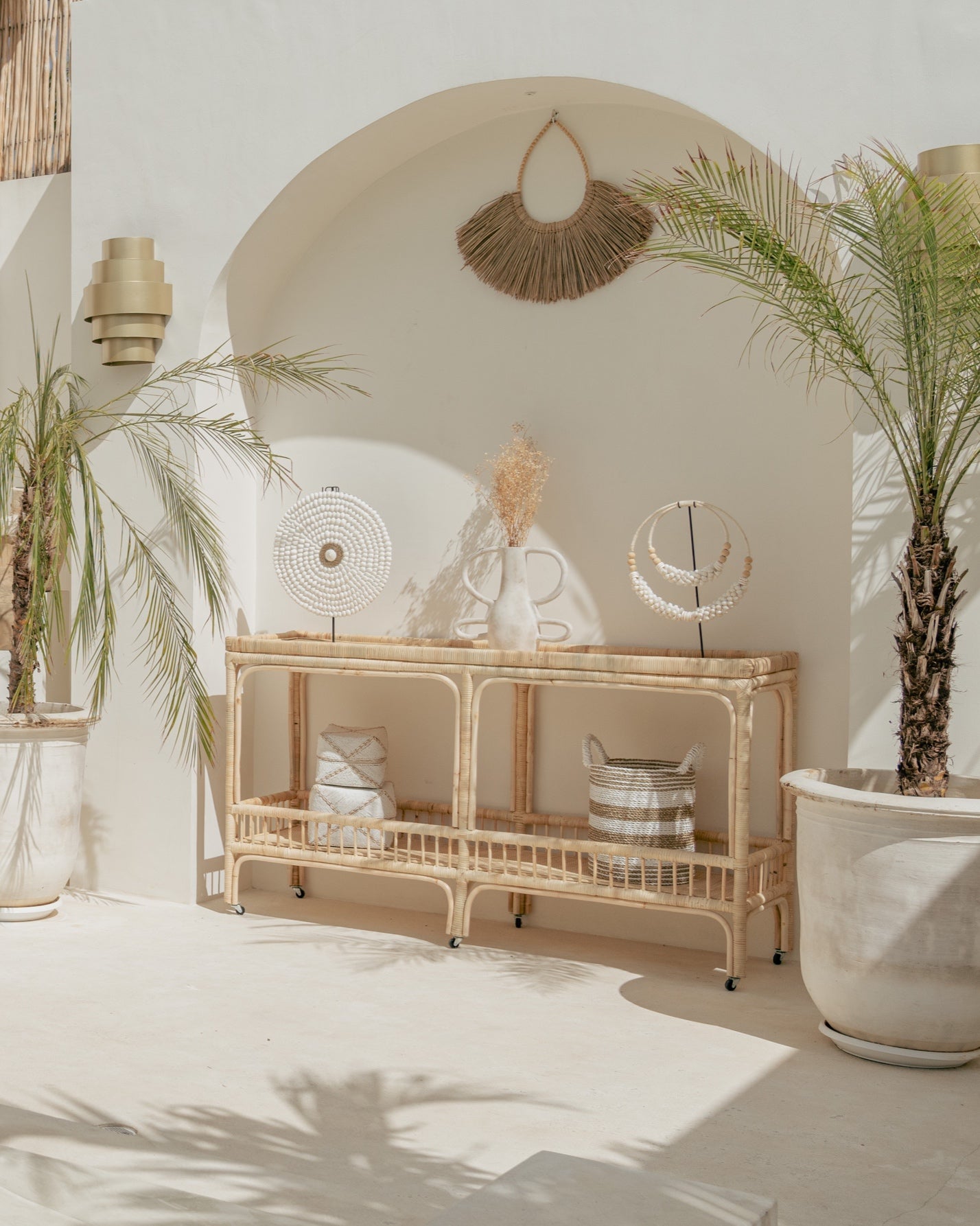 Mentawi Long Woven Rattan Console