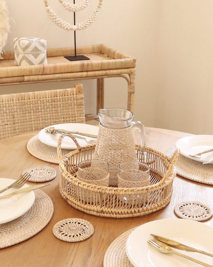 Vertical Rattan Design Trays - Natural Colour