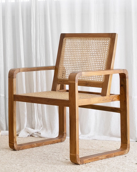 Raja Teak &amp; Woven Rattan Chair