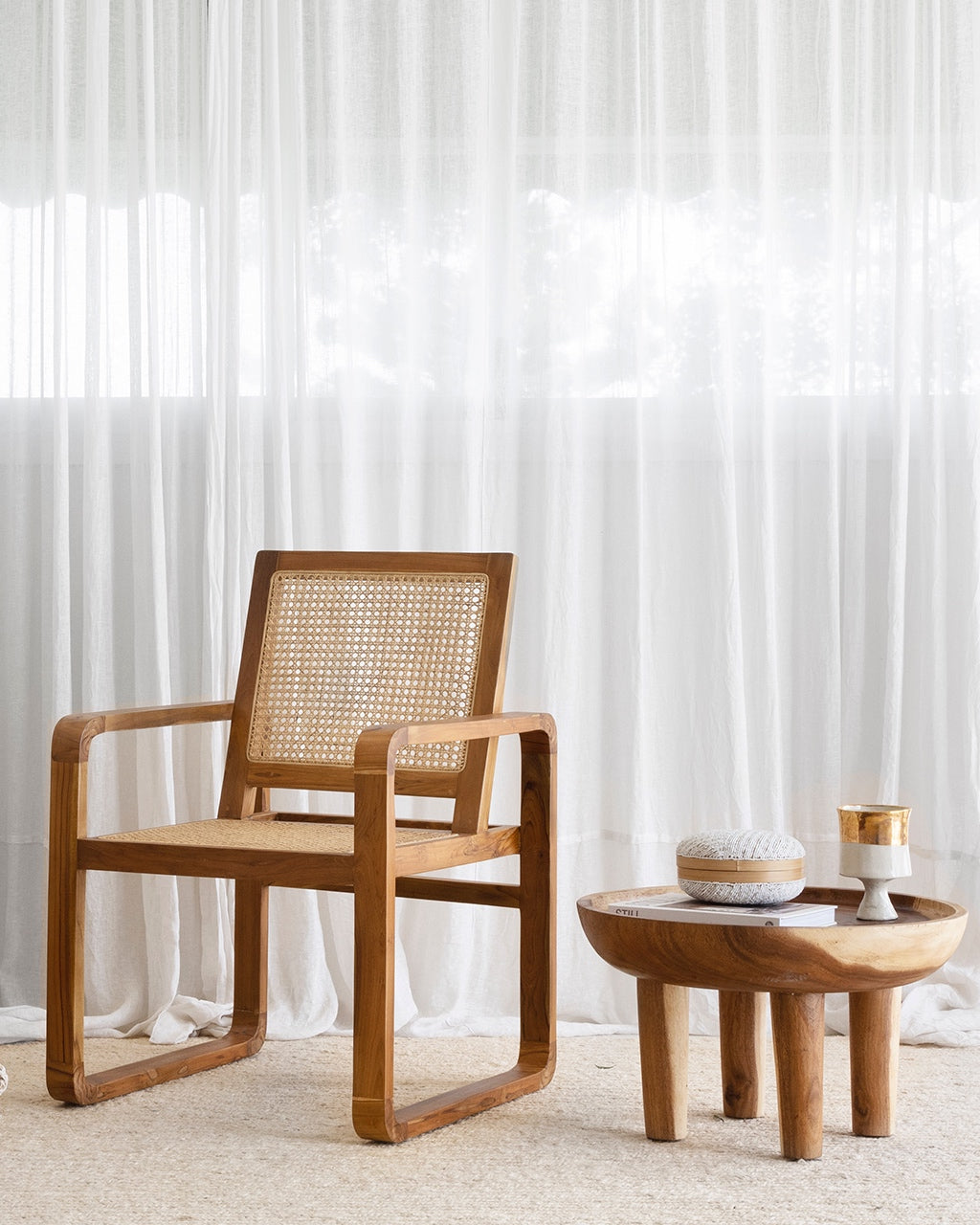 Raja Teak &amp; Woven Rattan Chair