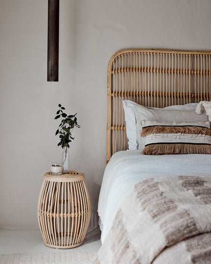 Brown Hessian Fringed, Black &amp; Cream Textured Ribbon Cushions