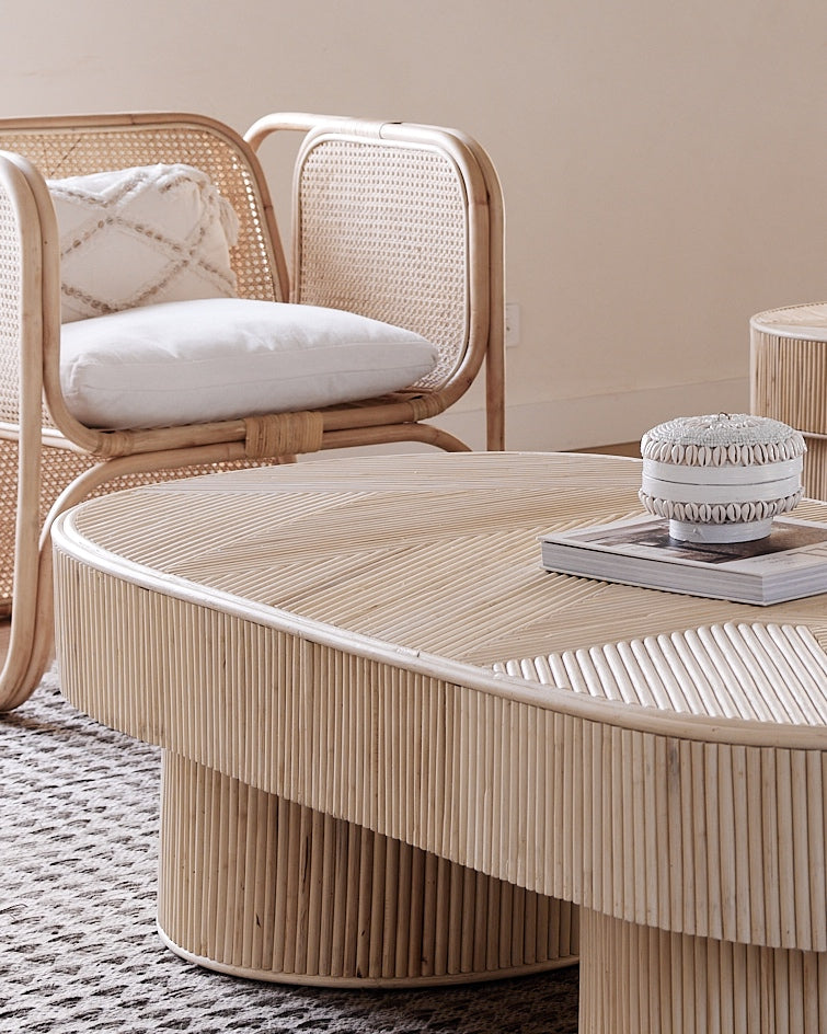 Indah Long Woven Rattan Coffee Table