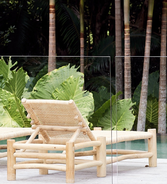 Matahari Teak Rattan Sun Lounger