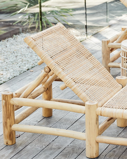 Matahari Teak Rattan Sun Lounger