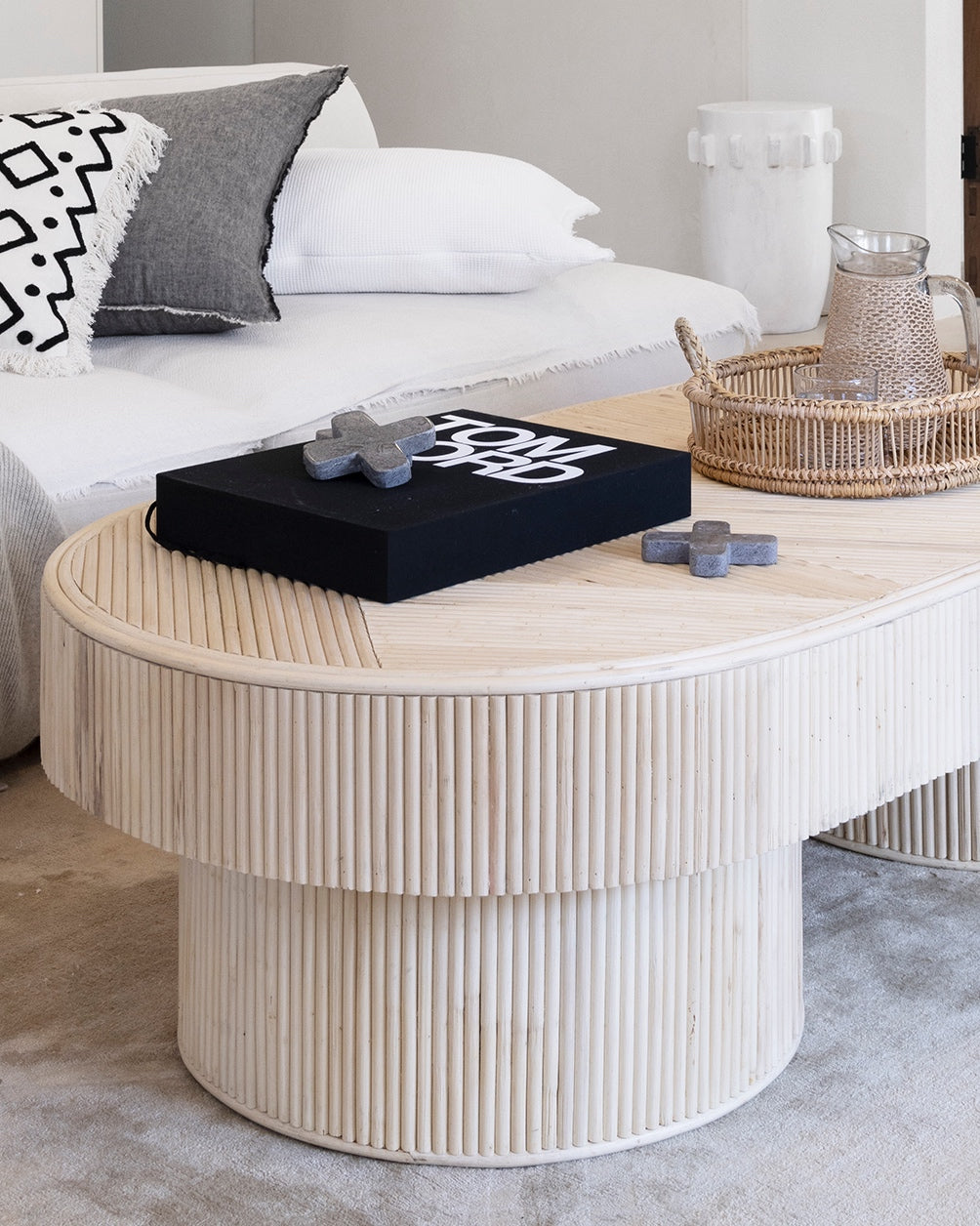 Indah Long Woven Rattan Coffee Table